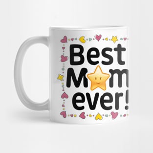 Best Mom Ever square design with star and heart Mug